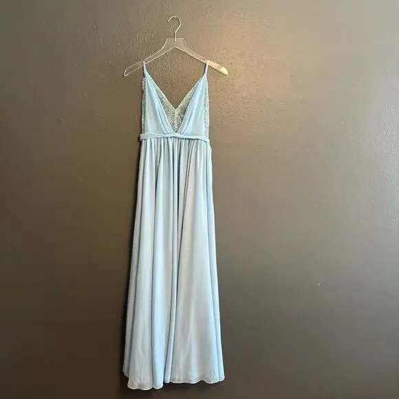 prom dresses white and blue V Neck Blue White Red Layered Lace Prom Dresses, V Neck Blue White Red   jbydress